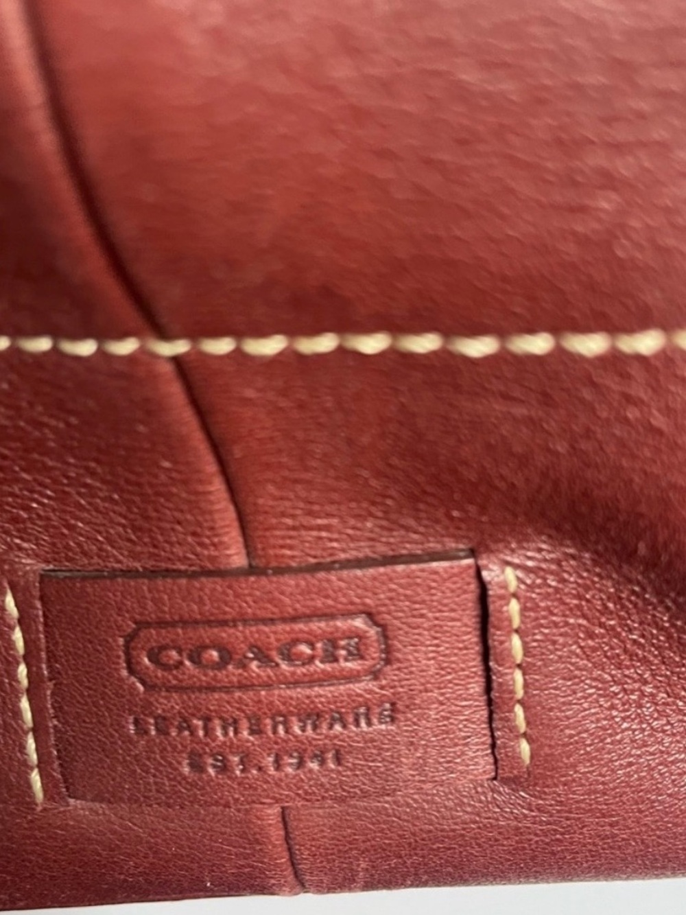 Vintage Coach Hampton Leather Tote #7757 Cognac Brown - Picture 4 of 7